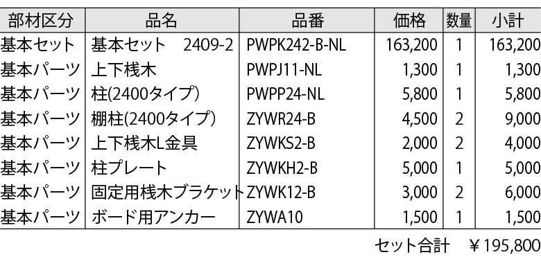 テーブル席２　詳細