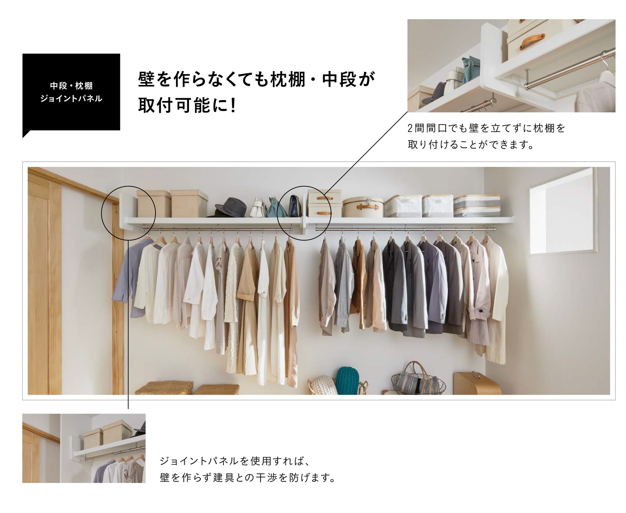 中段・枕棚 ジョイントパネル