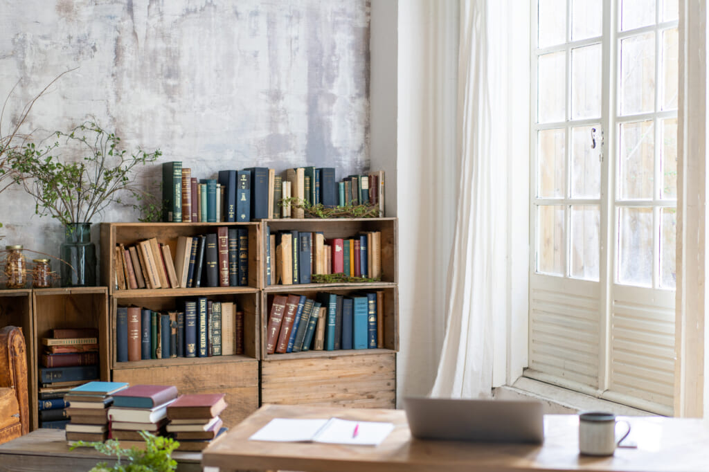 ヴィンテージな本棚のスタイル