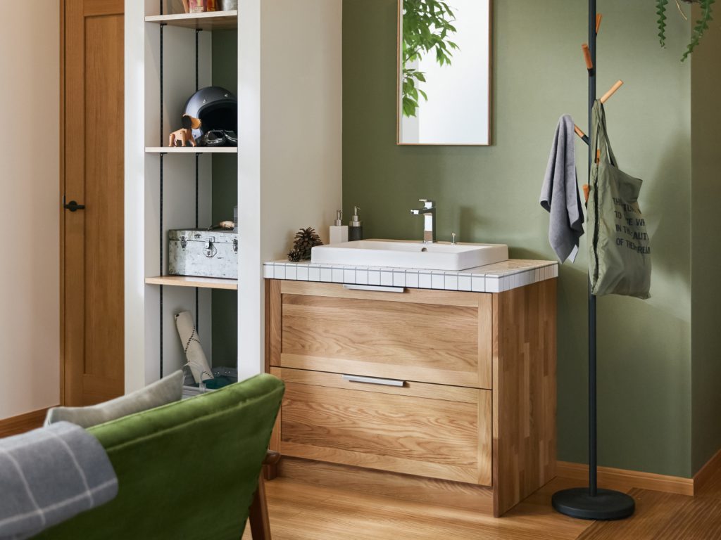 スタイリッシュな洗面台キャビネット