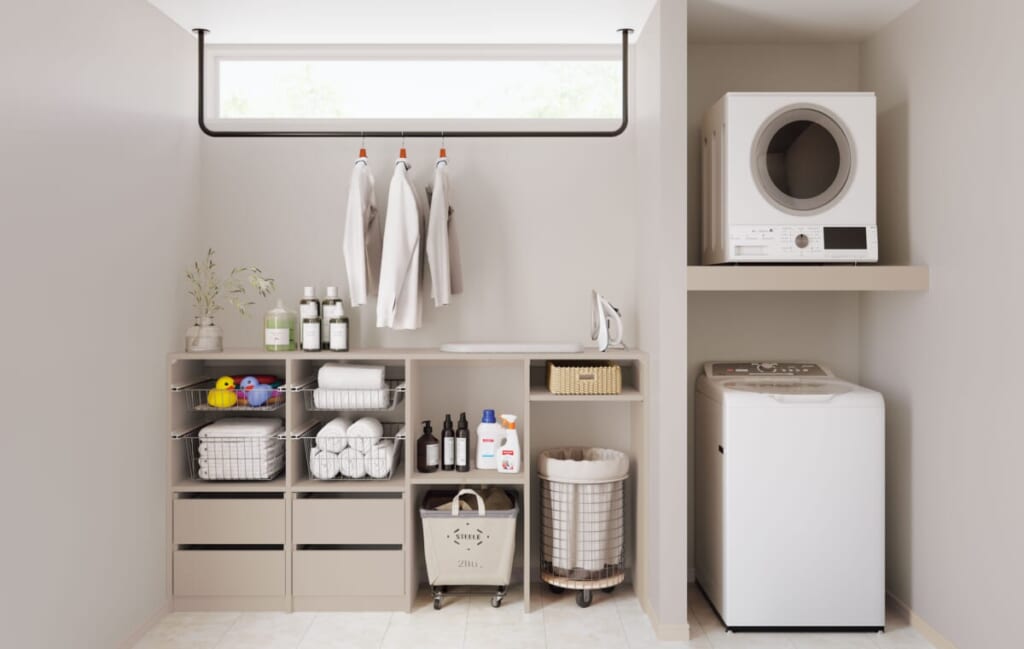 モダンなランドリールームのデザイン