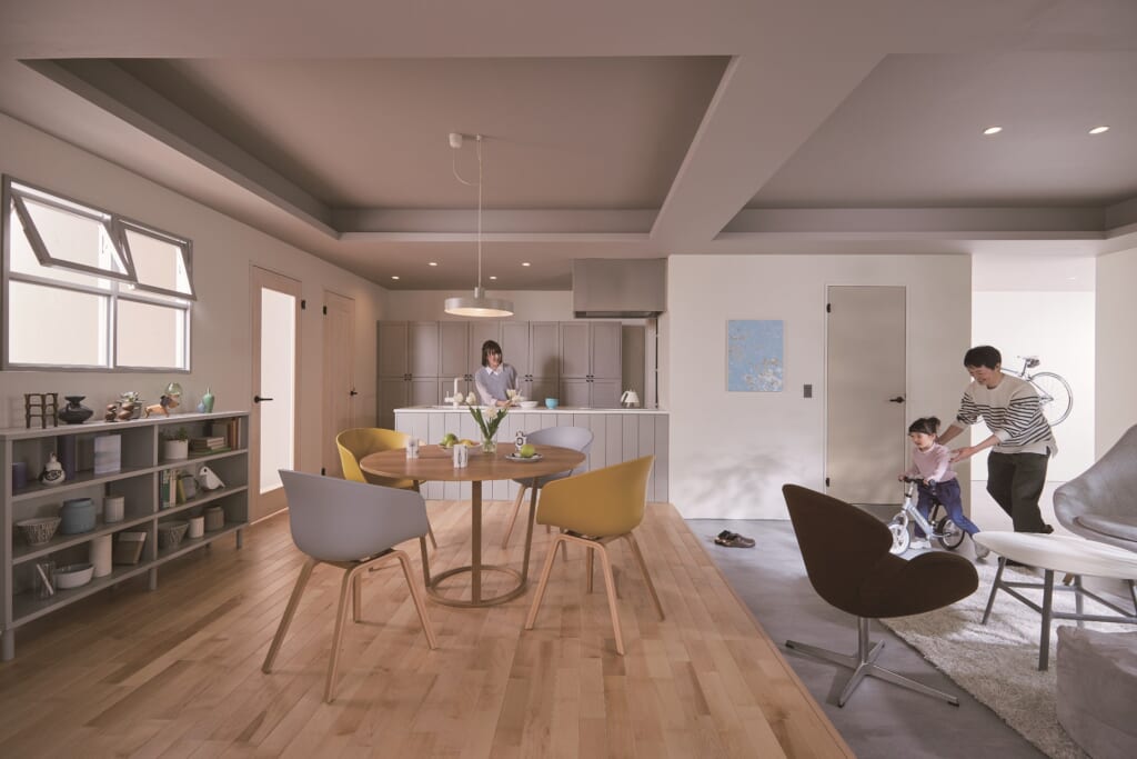 家族が集まるリビングスペース