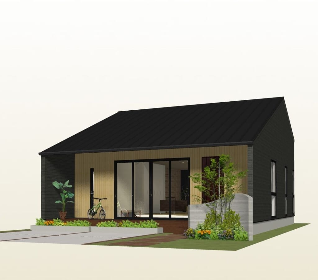 シンプルな外観の眺め