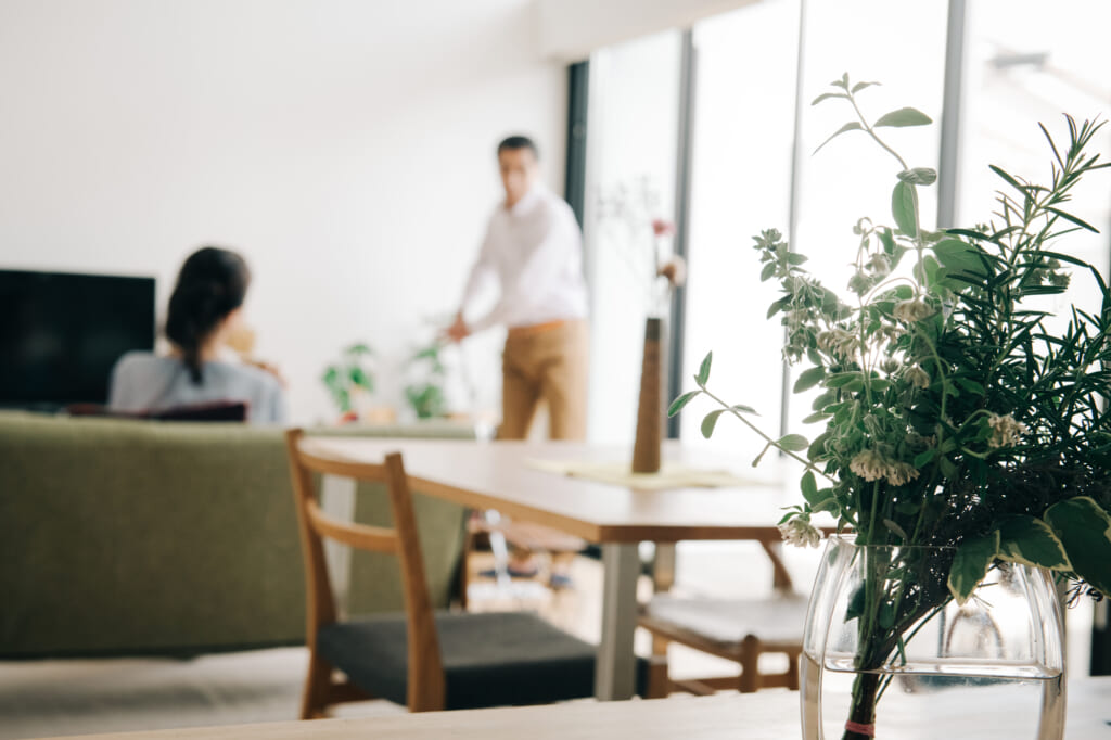 リビングでの家族の時間