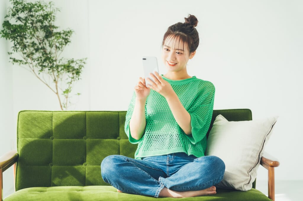 リラックスするリビングの時間