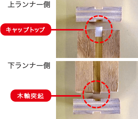 キャップトップ、木軸突起