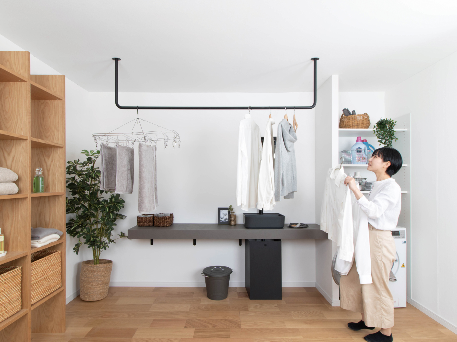 家事をラクに楽しくする洗面室｜WOODONE