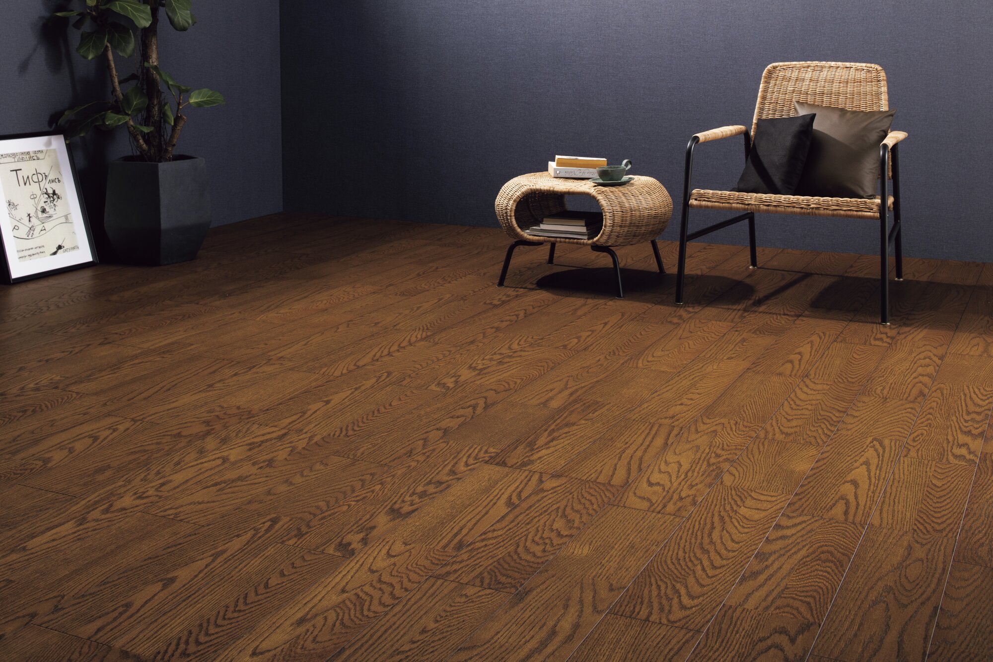 ブラッシングオーク ダークブラウン色｜WOODONE