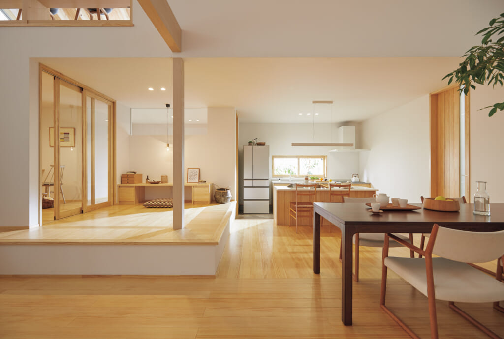 素材が紡ぐ、安心とくつろぎの家。