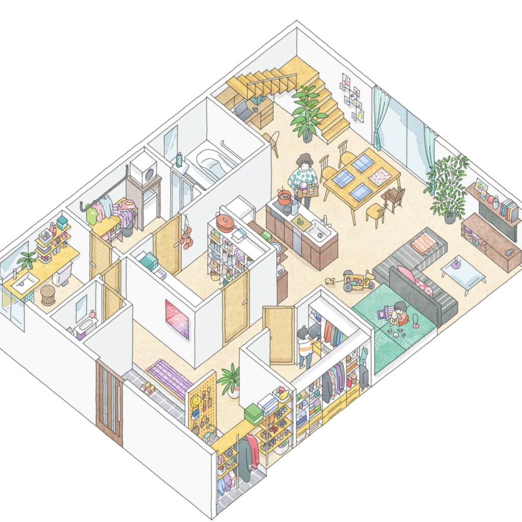 ゾーン収納,収納計画,収納プラン,ウッドワン,収納